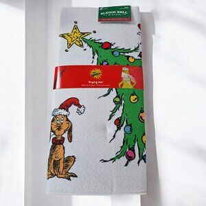 Sleigh Bell Dr Seuss The Grinch Christmas Dish Drying Mat Max Cindy Tree Kitchen